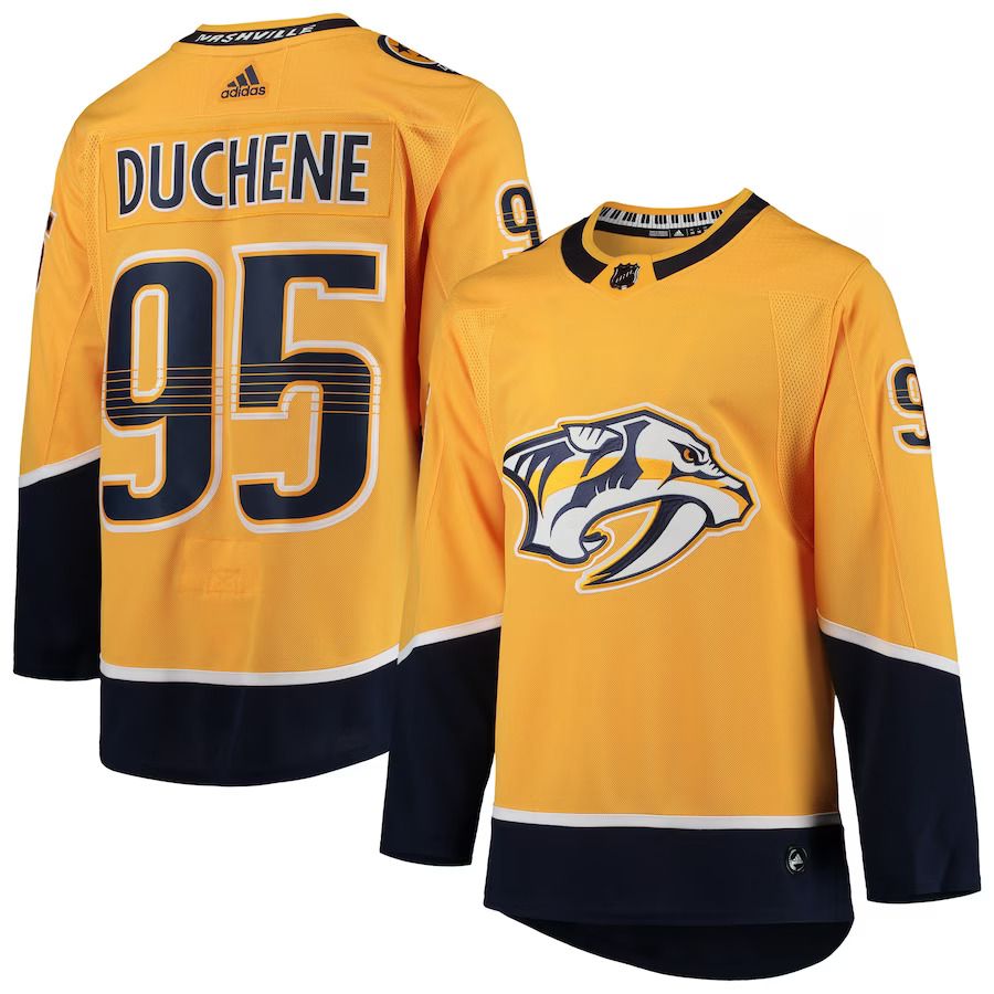 Men Nashville Predators #95 Matt Duchene adidas Gold Home Authentic Player NHL Jersey